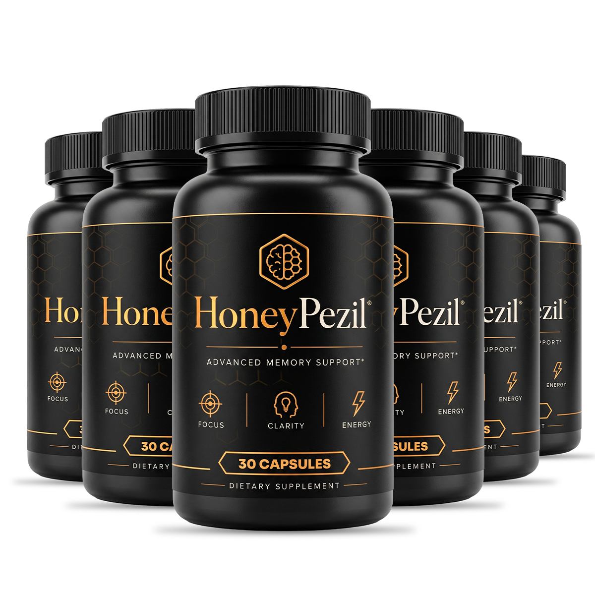 HoneyPezil® 6 bottle pack — 180-day memory and brain support supply